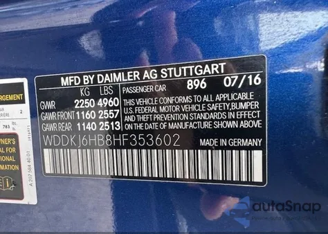 2017 Mercedes-Benz E 400 4Matic z USA, uszkodzony, nr VIN WDDKJ6HB8HF353602